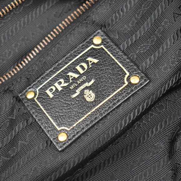 PRADA Logo Tessuto 2Way Hand Shoulder Bag Nylon Leather Black GHW Italy 87KB247 - Picture 15 of 16
